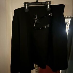 Black Skirt with Alt Buckle Details